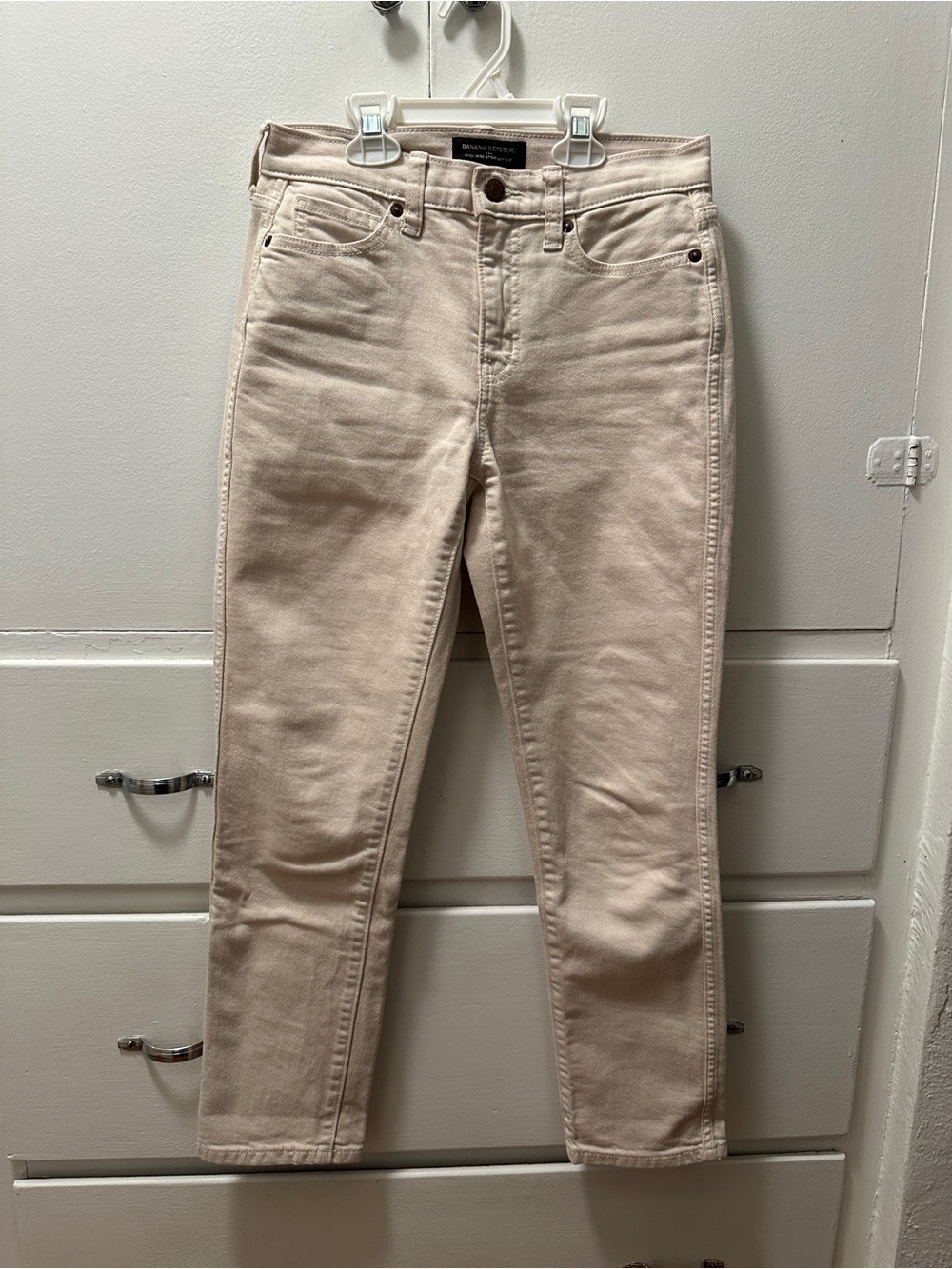 Banana Republic high rise straight cream / beige / tan jeans - 24 / 00 petite